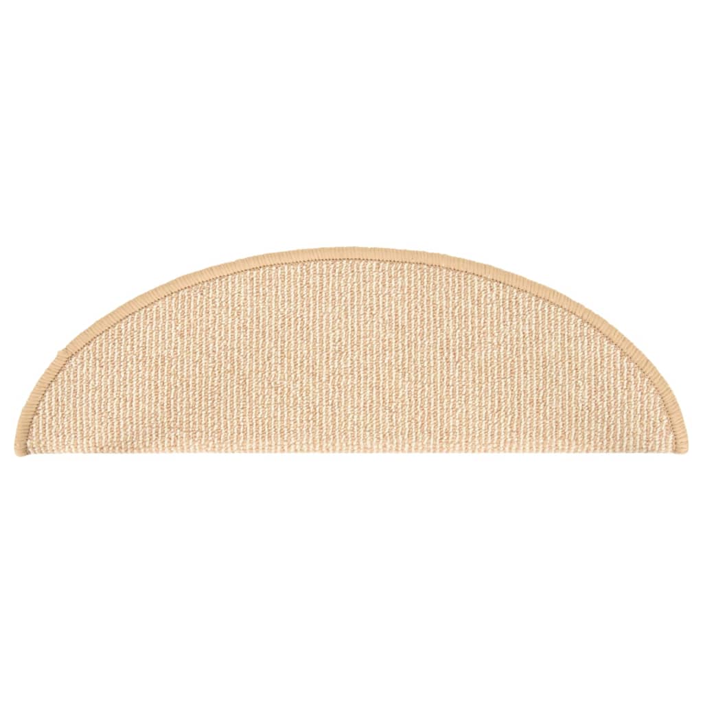 Tappetini per scale 15 pz 56x17x3 cm Crema Semicircolari