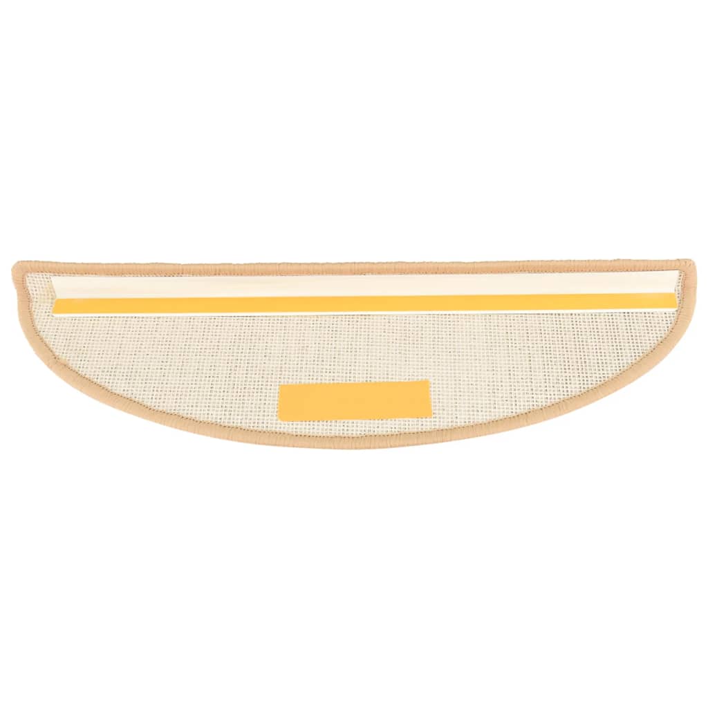 Tappetini per scale 15 pz 56x17x3 cm Crema Semicircolari