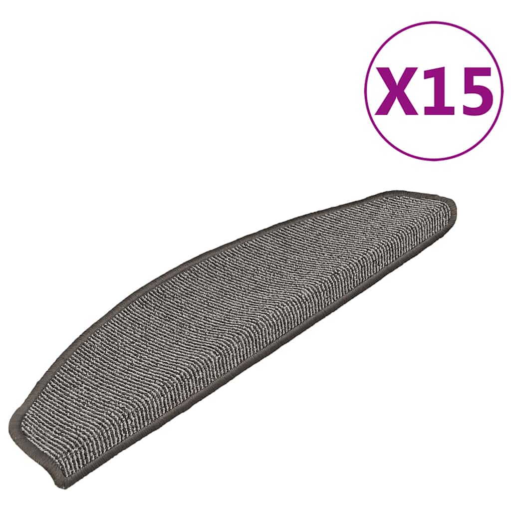 Tappetini per scale 15 pz 65x21x4 cm Grigio Semicircolari Grandi