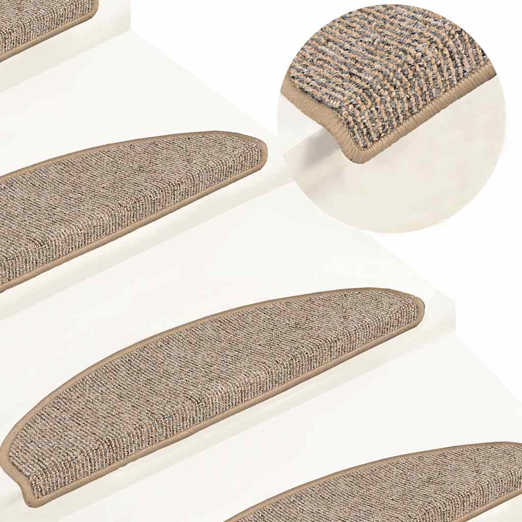 Tappetini per scale 15 pz 65x21x4 cm Marrone Semicircolari Grandi