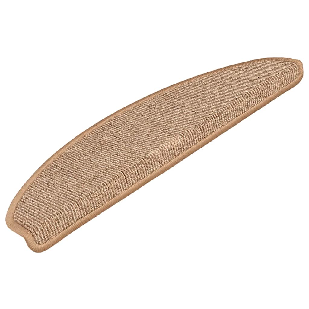 Tappetini per scale 15 pz 65x21x4 cm Marrone chiaro Semicircolari Grandi