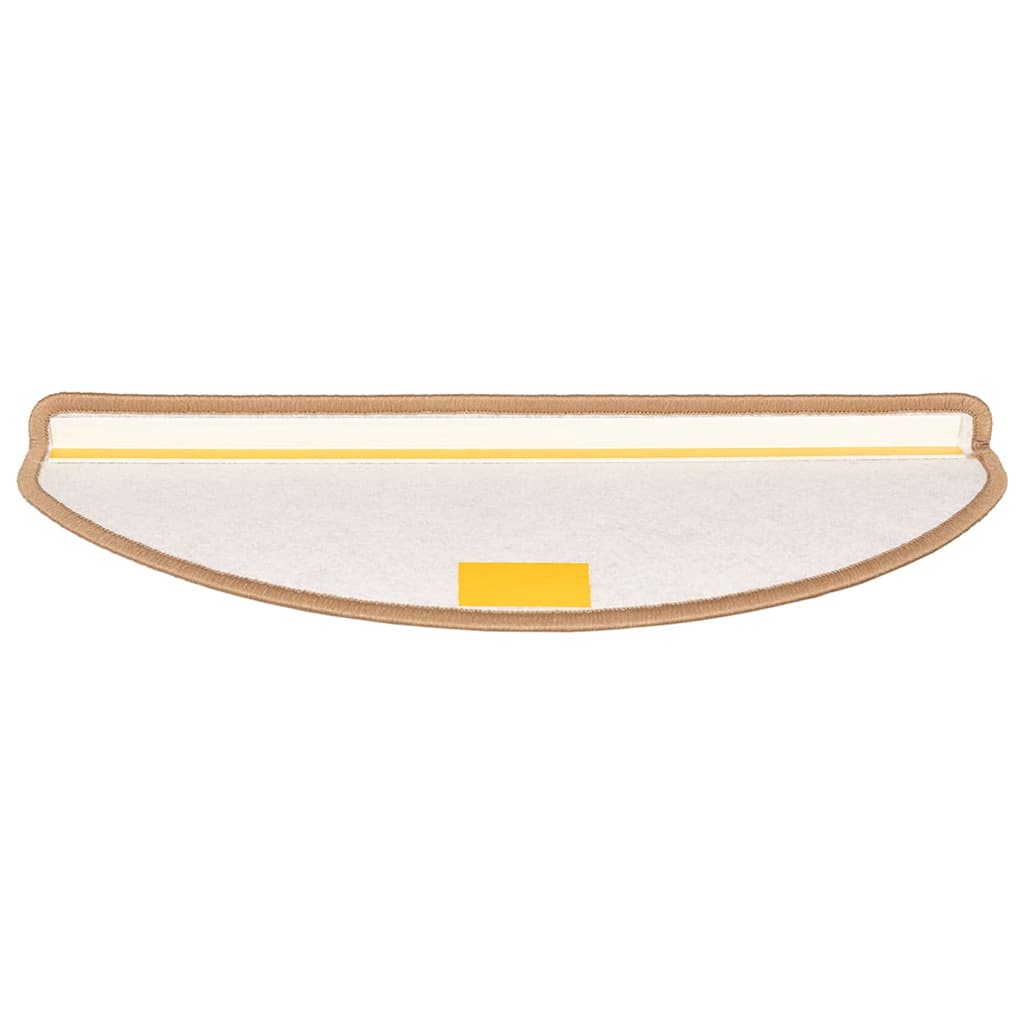 Tappetini per scale 15 pz 65x21x4 cm Marrone chiaro Semicircolari Grandi
