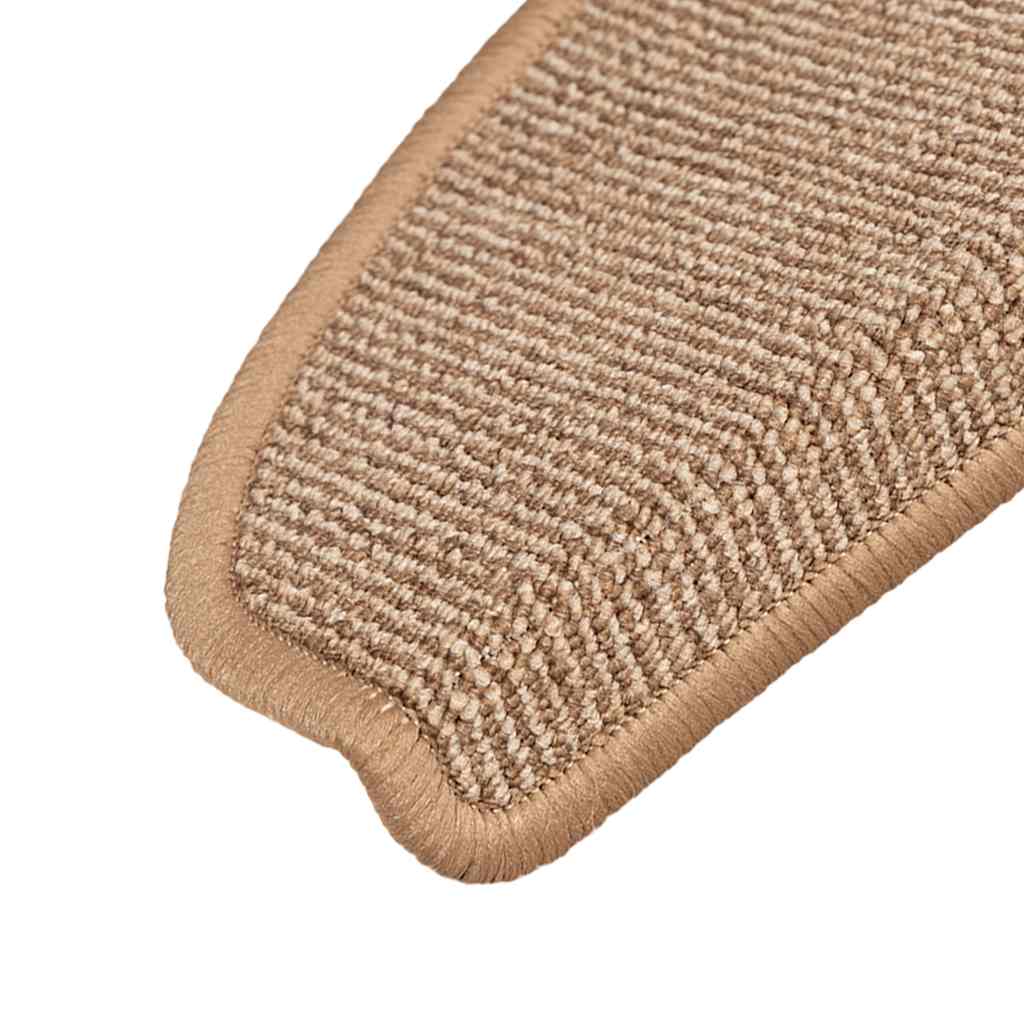 Tappetini per scale 15 pz 65x21x4 cm Marrone chiaro Semicircolari Grandi