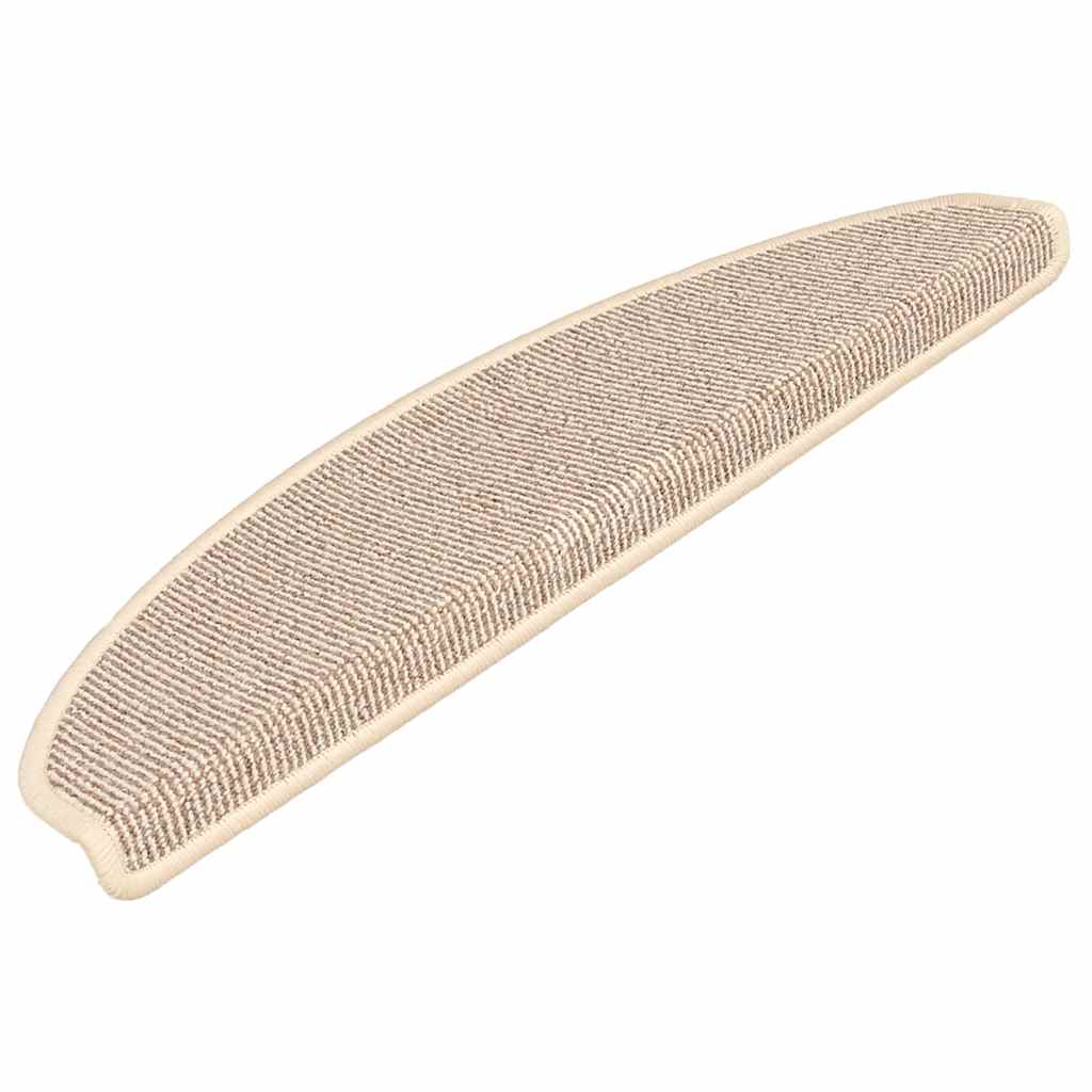Tappetini per scale 15 pz 65x21x4 cm Bianco e Marrone Semicircolari Grandi