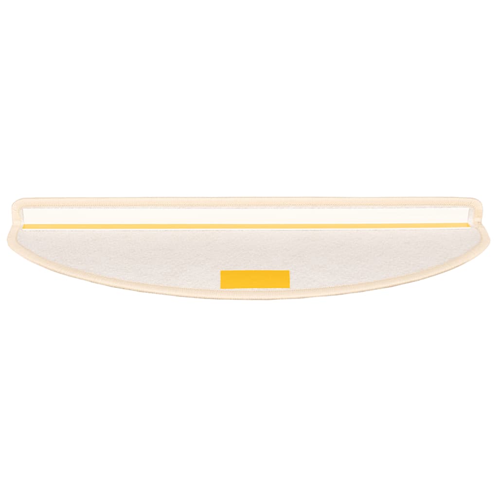 Tappetini per scale 15 pz 65x21x4 cm Bianco e Marrone Semicircolari Grandi