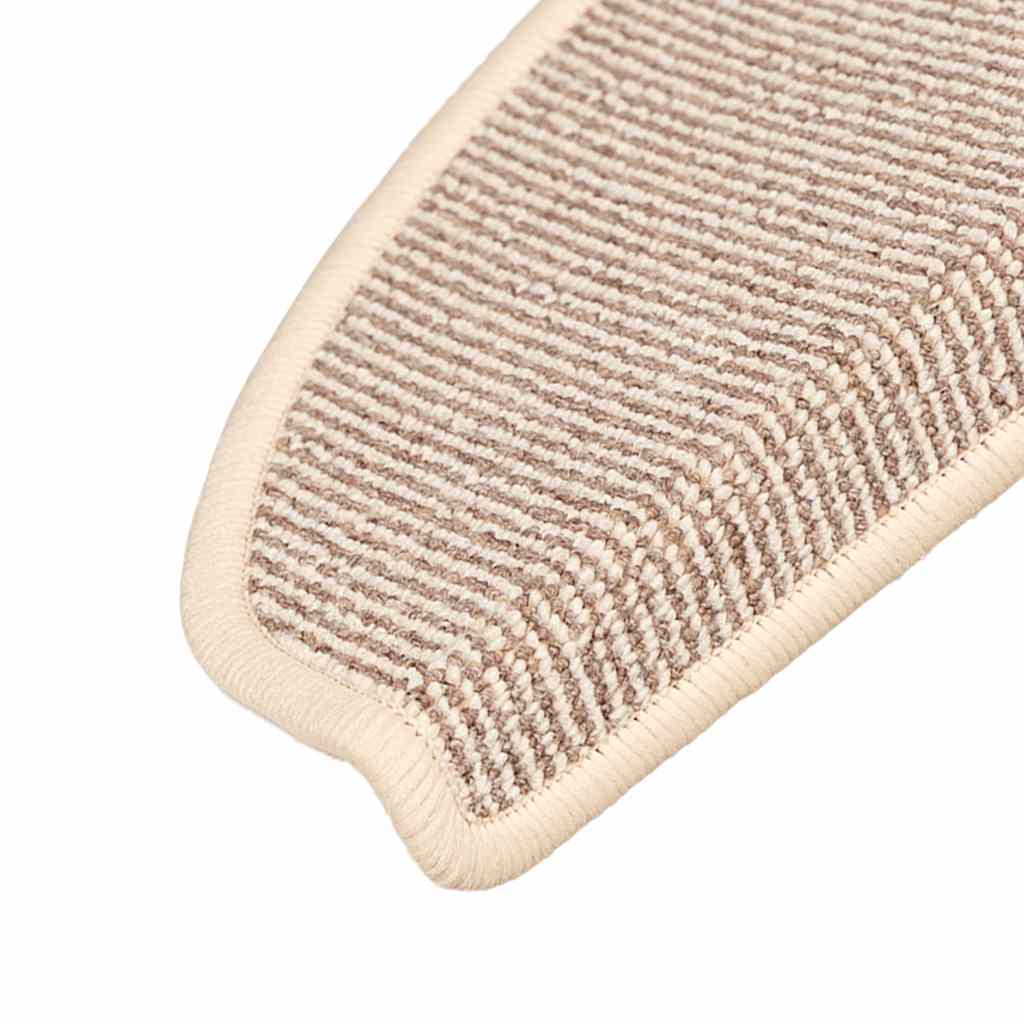 Tappetini per scale 15 pz 65x21x4 cm Bianco e Marrone Semicircolari Grandi