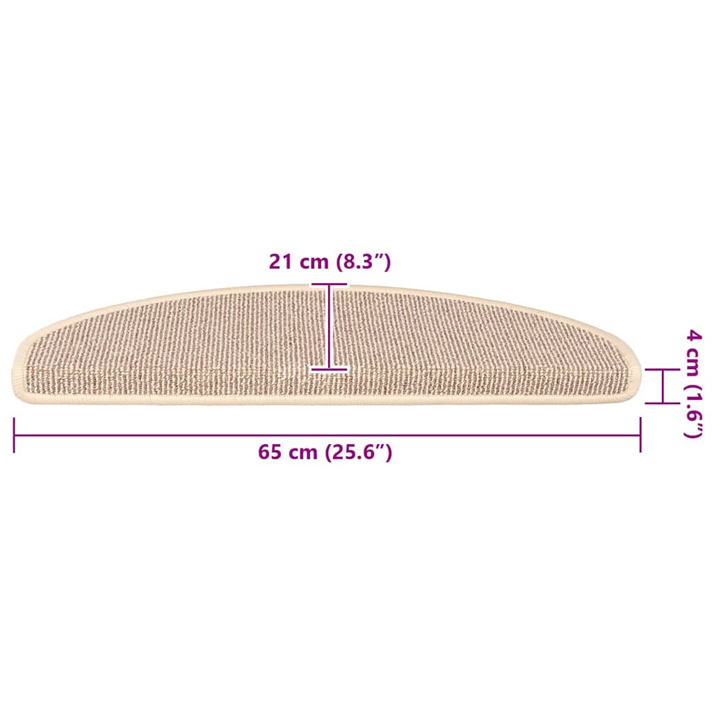 Tappetini per scale 15 pz 65x21x4 cm Bianco e Marrone