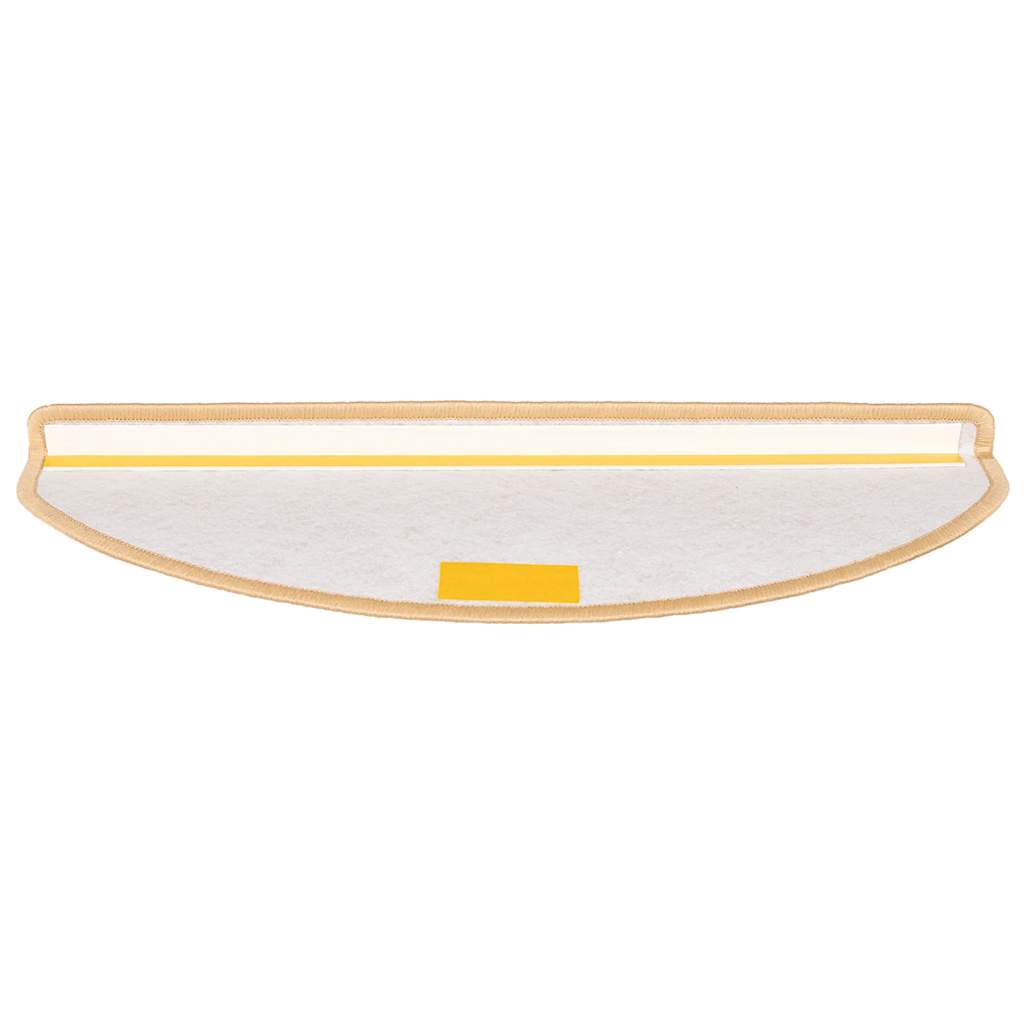 Tappetini per scale 15 pz 65x21x4 cm Crema Semicircolari Grandi