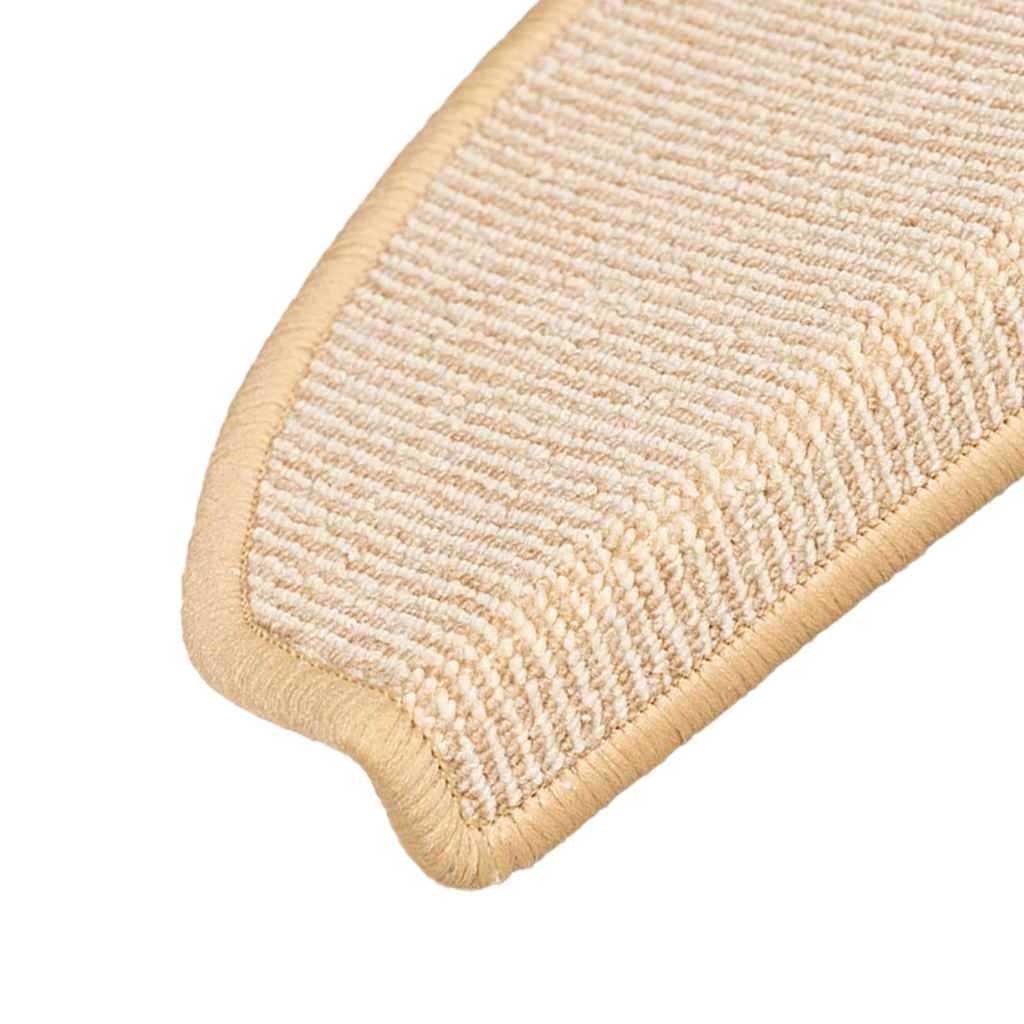 Tappetini per scale 15 pz 65x21x4 cm Crema Semicircolari Grandi