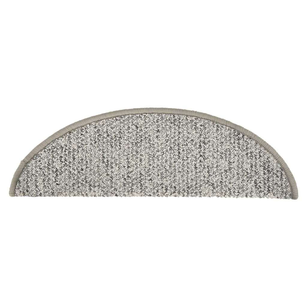 Tappetini per Scale 15 pz Grigio Chiaro 56x17x3 cm