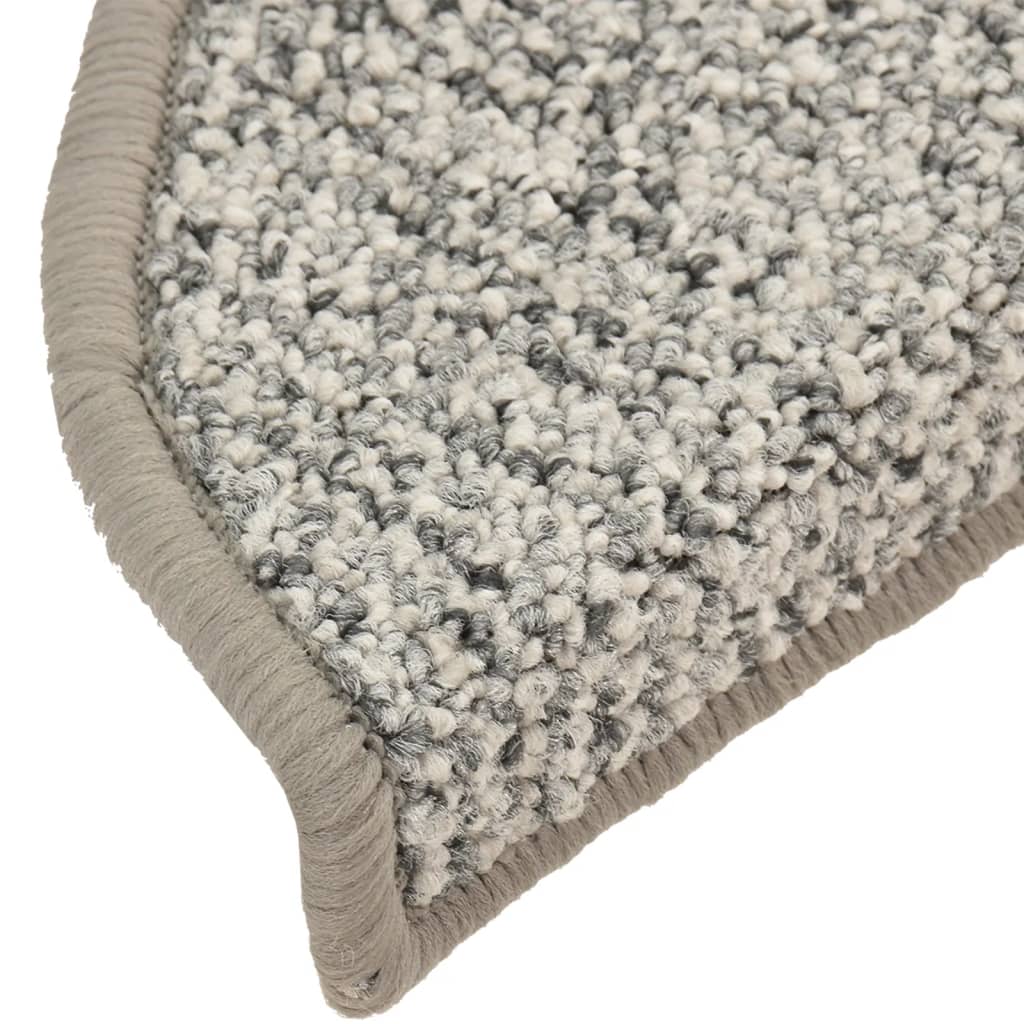 Tappetini per Scale 15 pz Grigio Chiaro 56x17x3 cm