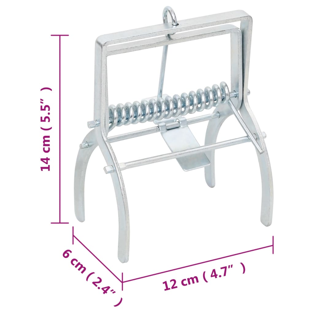 Trappole per Talpe 4 pz Argento Acciaio Zincato