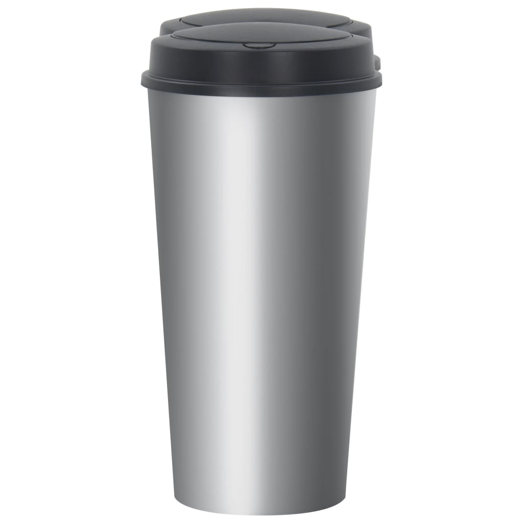 Pattumiera Doppia Argento e Nera 50 L