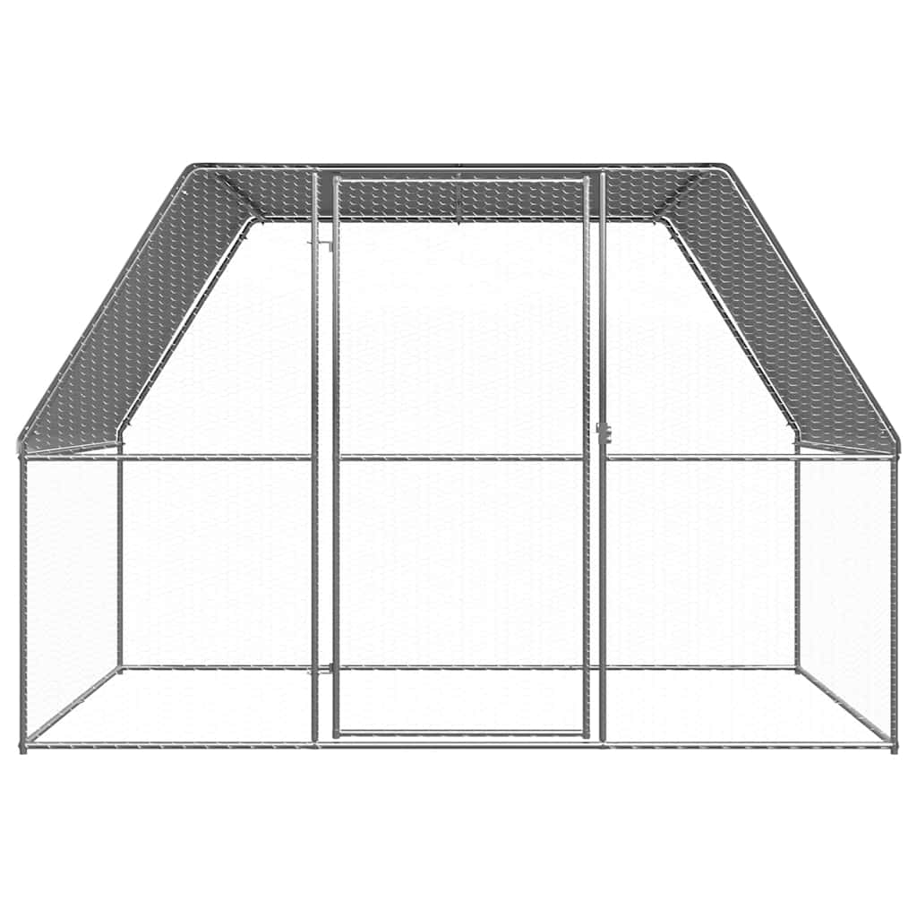Gabbia per Polli da Esterno 3x2x2 m in Acciaio Zincato