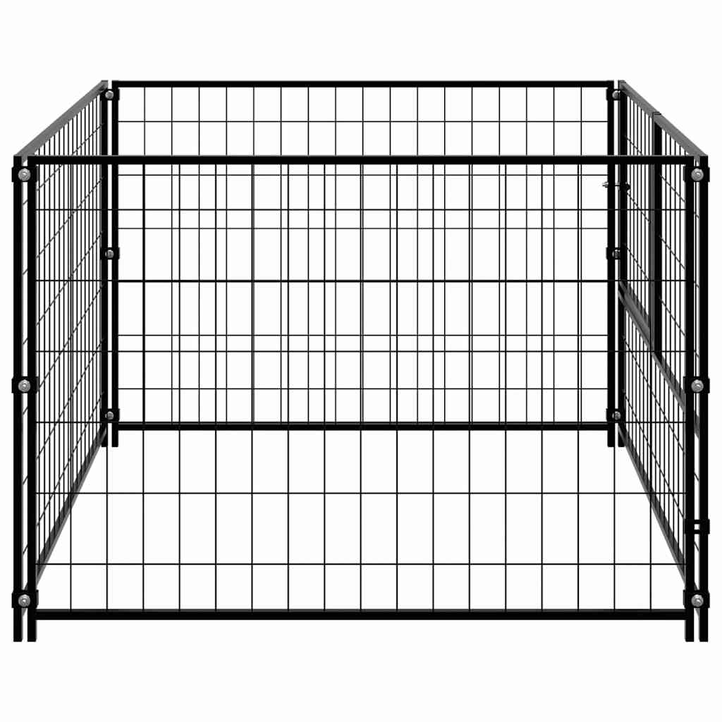 Gabbia per Cani Nera 100x100x70 cm in Acciaio