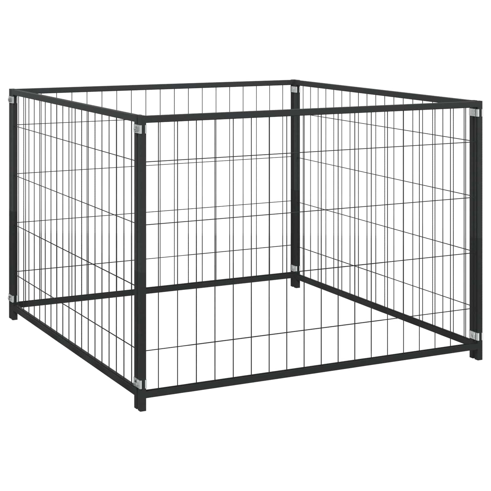 Gabbia per animali senza porta Nero 300 x 100 x 70 cm Acciaio