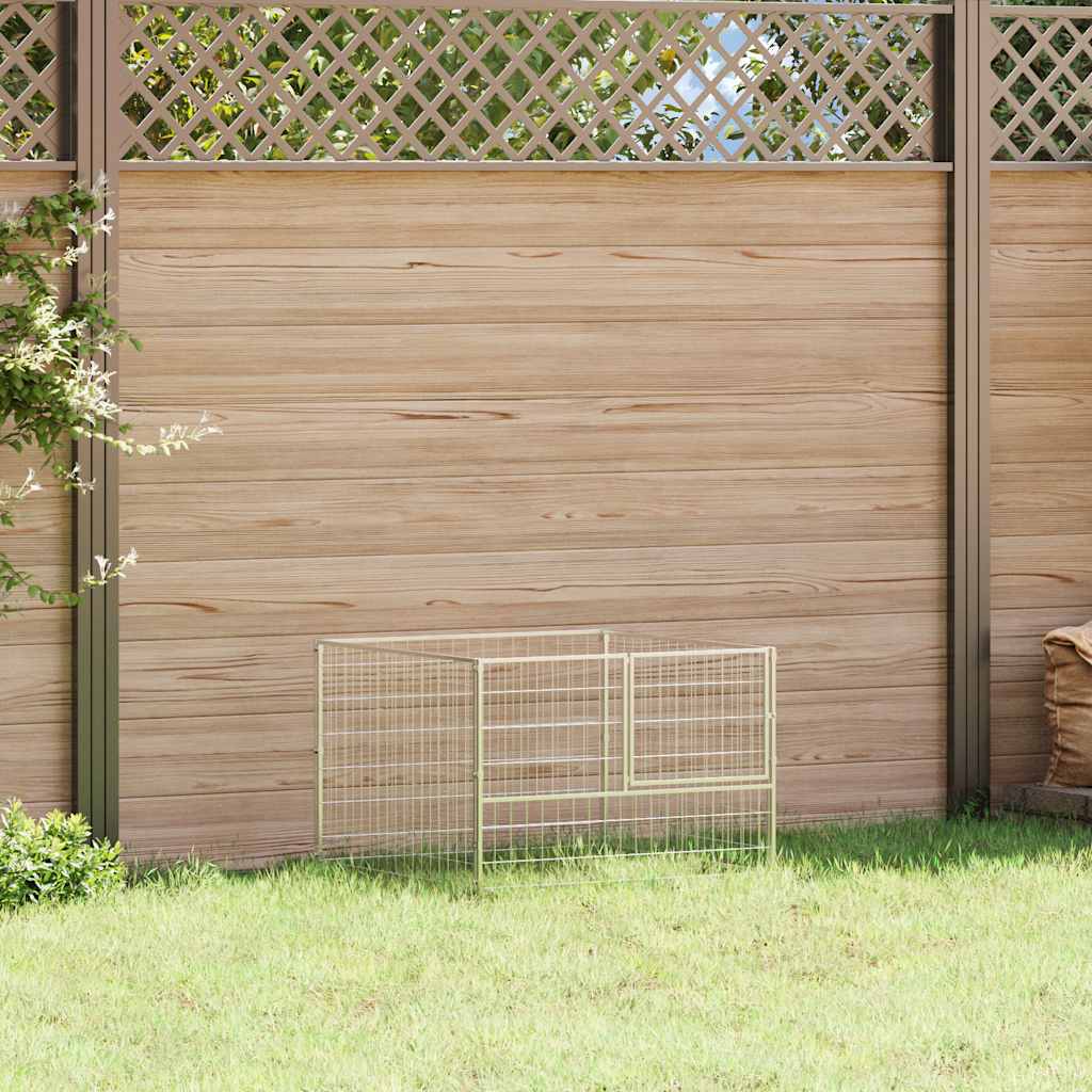 Gabbia per Cani Argento 100x100x70 cm in Acciaio