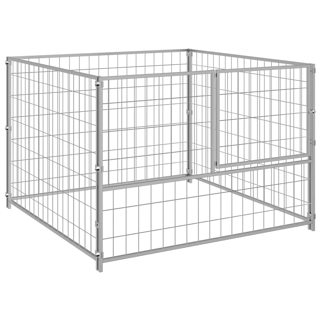 Gabbia per Cani Argento 100x100x70 cm in Acciaio
