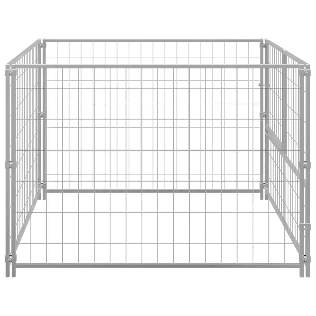Gabbia per Cani Argento 100x100x70 cm in Acciaio