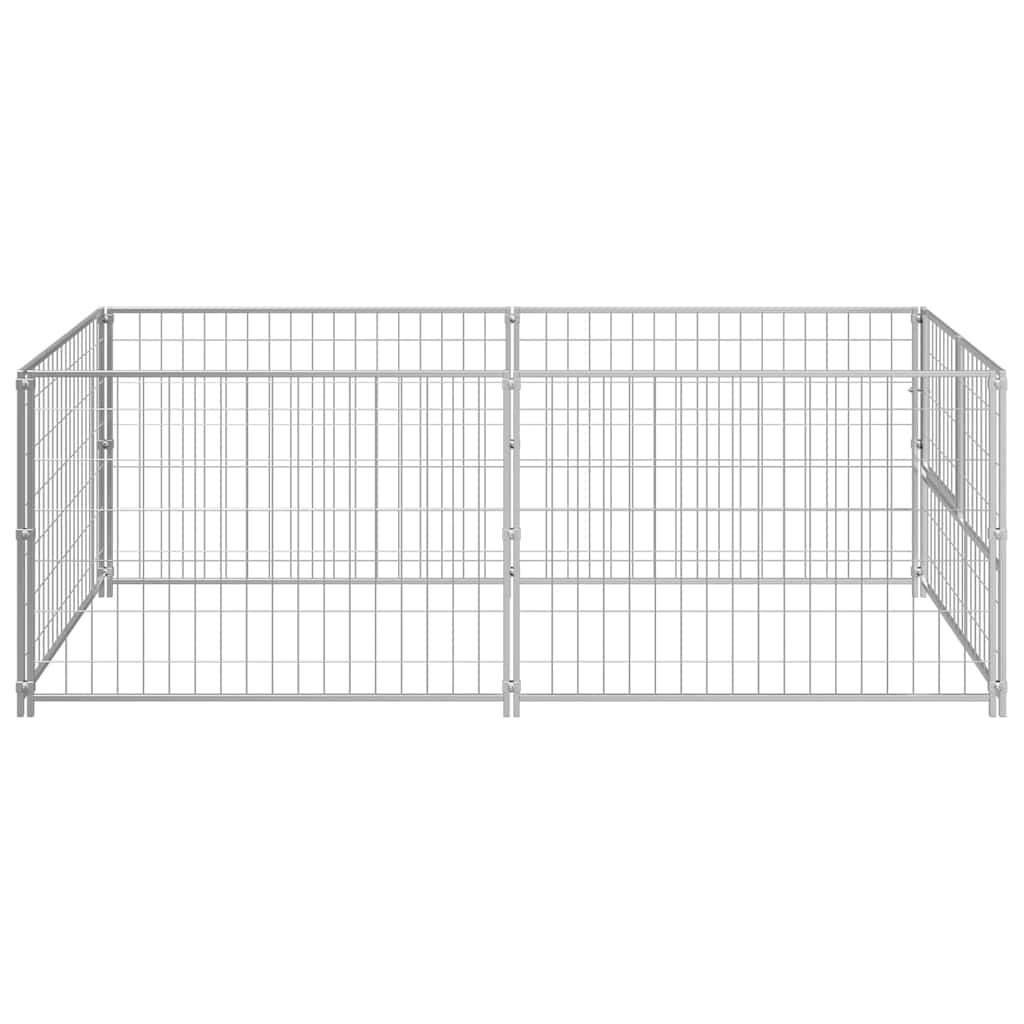 Gabbia per Cani Argento 200x100x70 cm in Acciaio