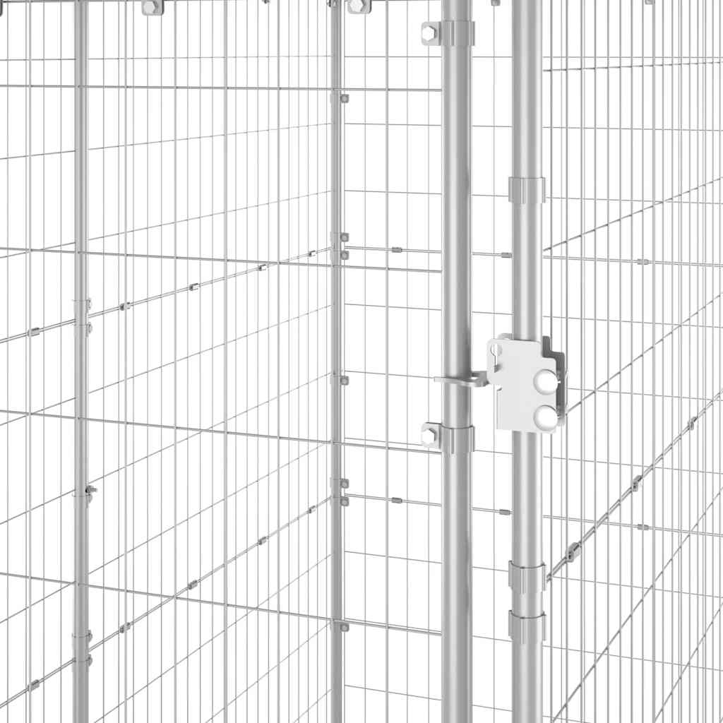 Gabbia per Cani da Esterno in Acciaio con Tetto 110x220x180 cm