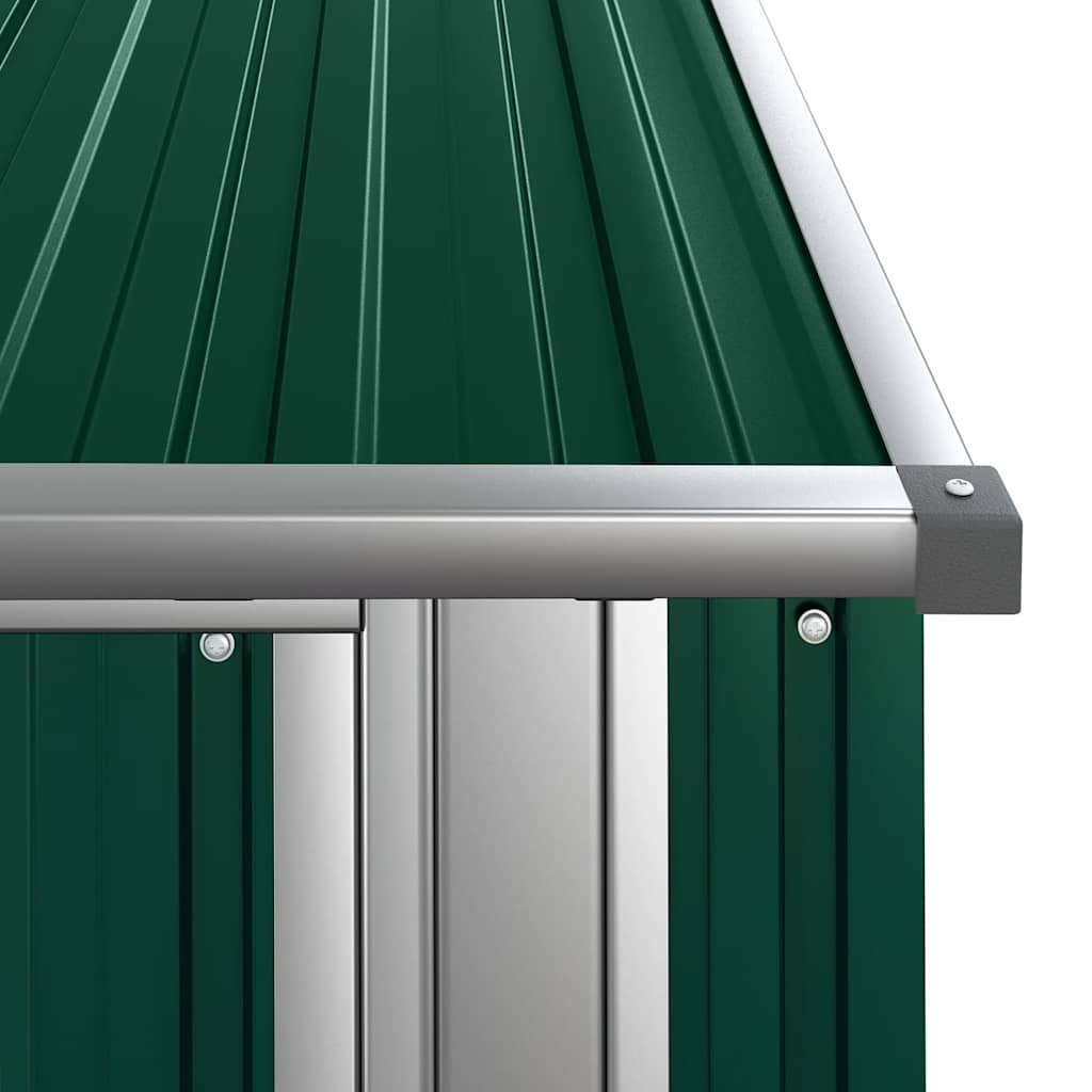 Casetta da giardino verde 118,5x97x209,5 cm in acciaio zincato