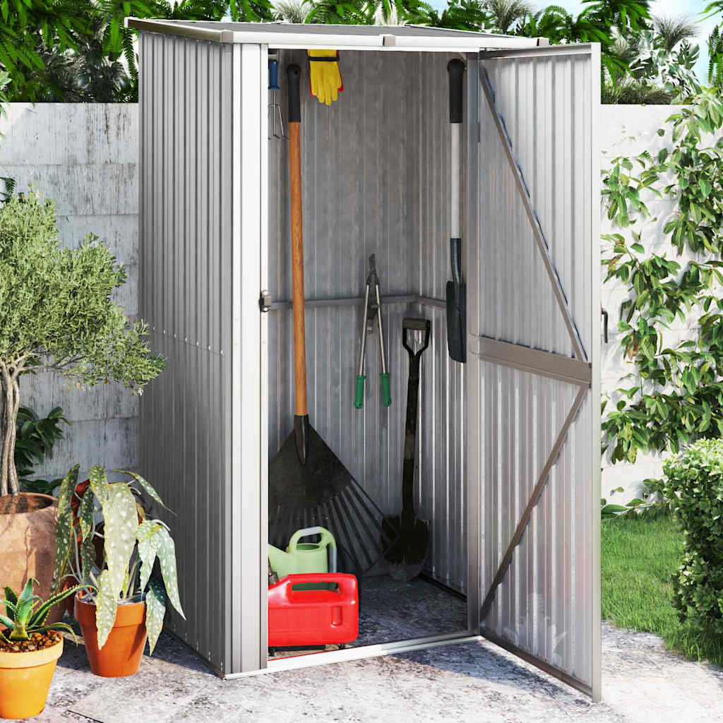 Capanno da Giardino Grigio 118,5x97x209,5 cm in Acciaio Zincato
