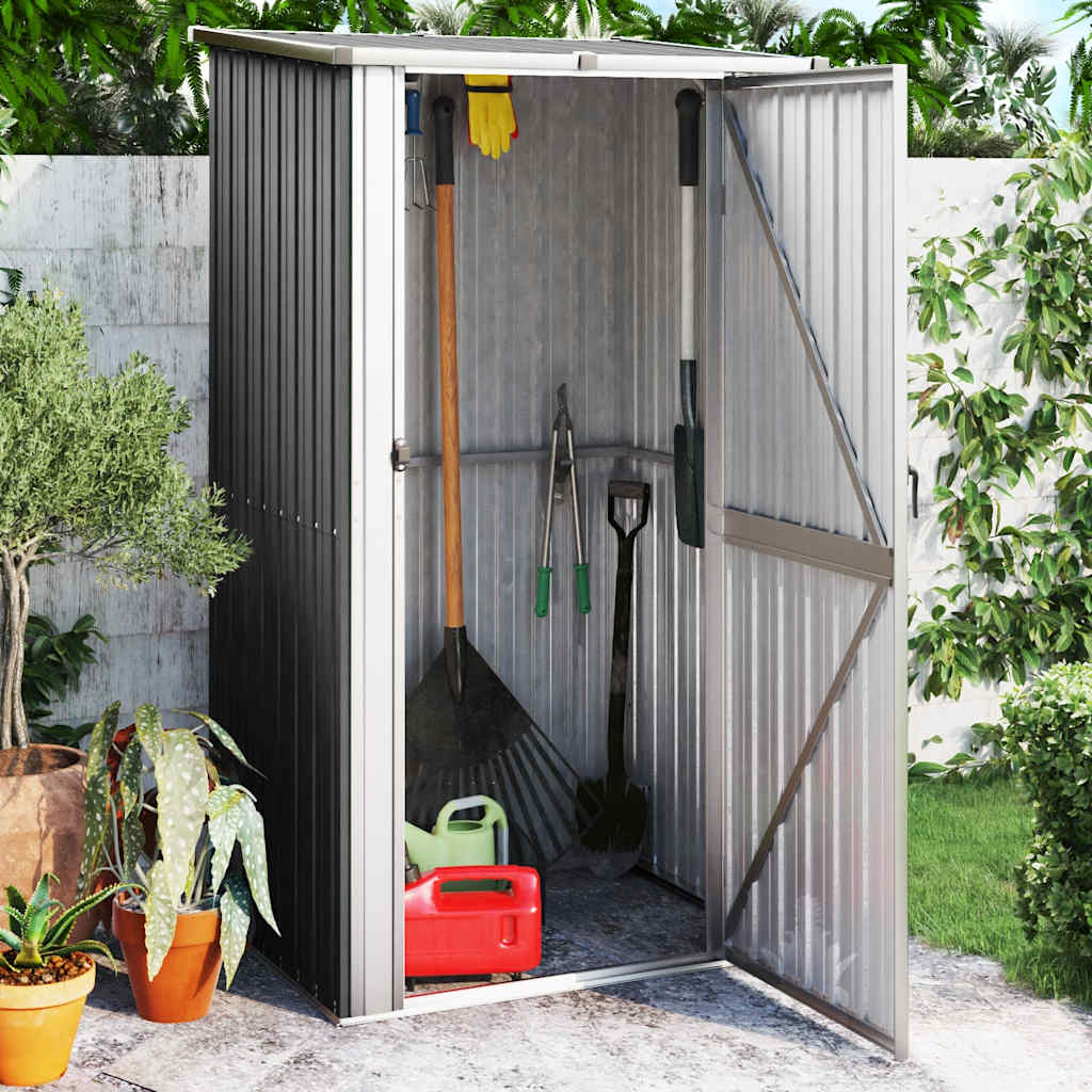 Capanno da Giardino Antracite 118,5x97x209,5 cm Acciaio Zincato