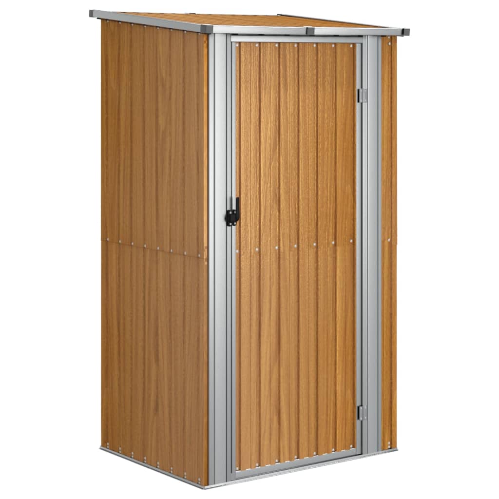 Casetta da giardino marrone 118,5x97x209,5 cm in acciaio zincato