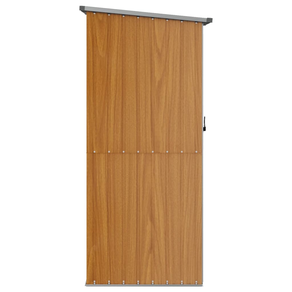 Casetta da giardino marrone 118,5x97x209,5 cm in acciaio zincato
