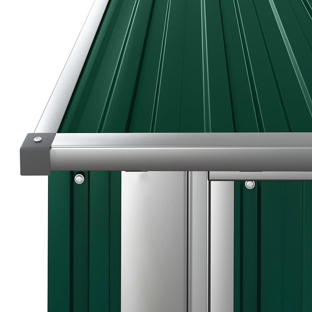 Casetta da giardino verde 180,5x97x209,5 cm in acciaio zincato