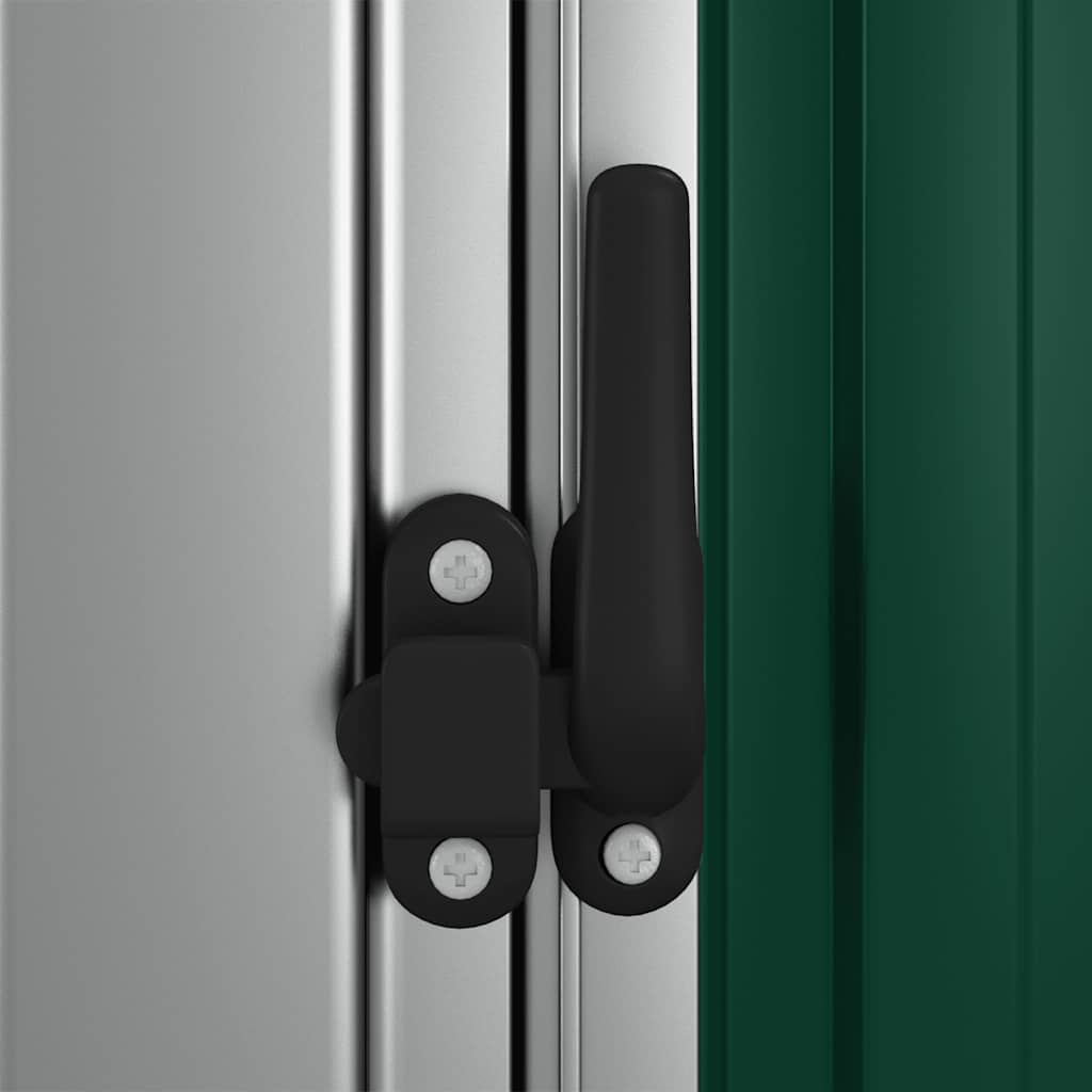 Casetta da giardino verde 180,5x97x209,5 cm in acciaio zincato