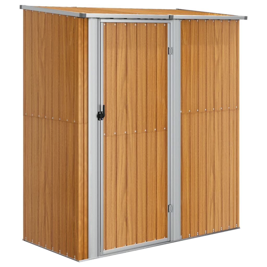Casetta da giardino 180,5x97x209,5 cm in acciaio zincato effetto legno