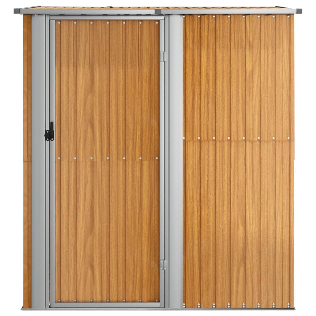 Casetta da giardino 180,5x97x209,5 cm in acciaio zincato effetto legno
