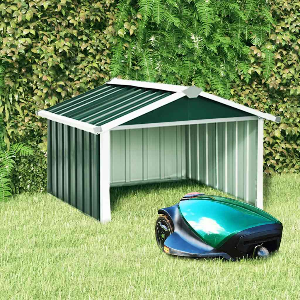 Capanno per Robot Tosaerba 92x97x63 cm Acciaio Zincato Verde