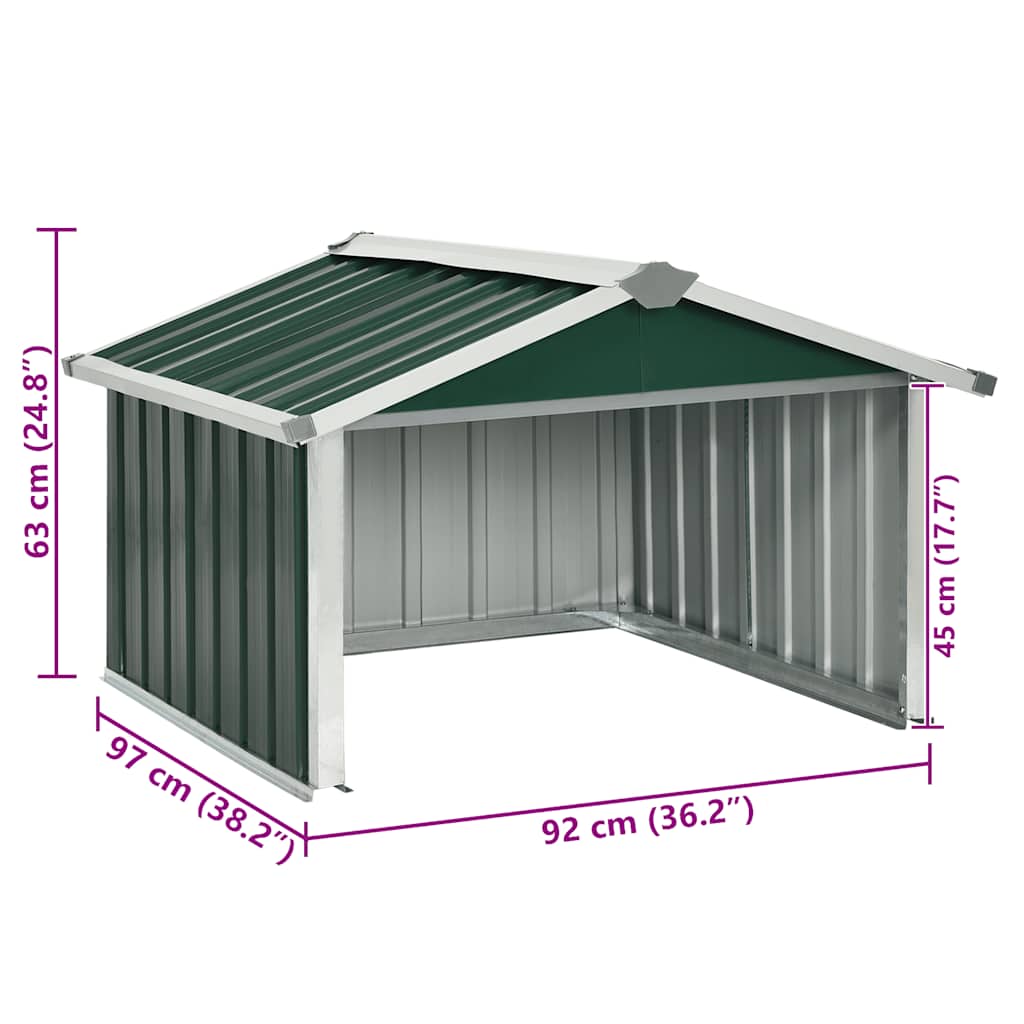 Capanno per Robot Tosaerba 92x97x63 cm Acciaio Zincato Verde