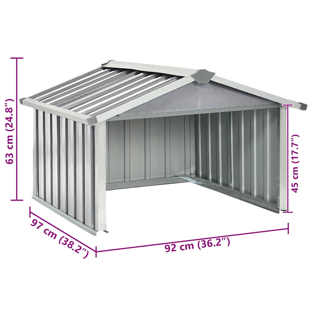 Capanno per Robot Tosaerba 92x97x63 cm Acciaio Zincato Grigio