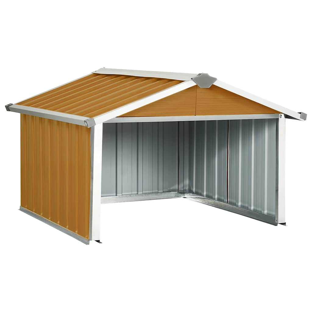 Capanno per Robot Tosaerba 92x97x63 cm Acciaio Zincato Marrone