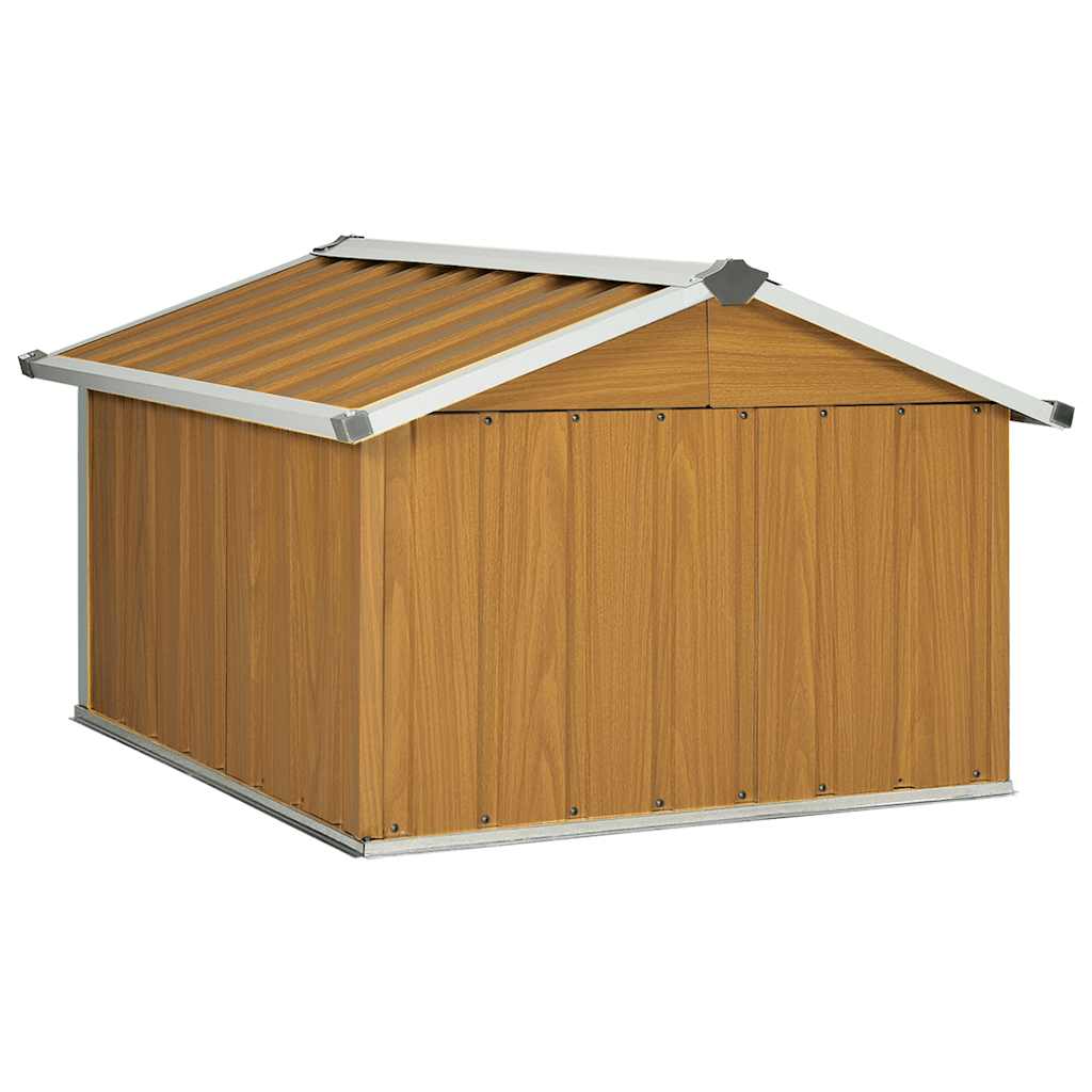 Capanno per Robot Tosaerba 92x97x63 cm Acciaio Zincato Marrone