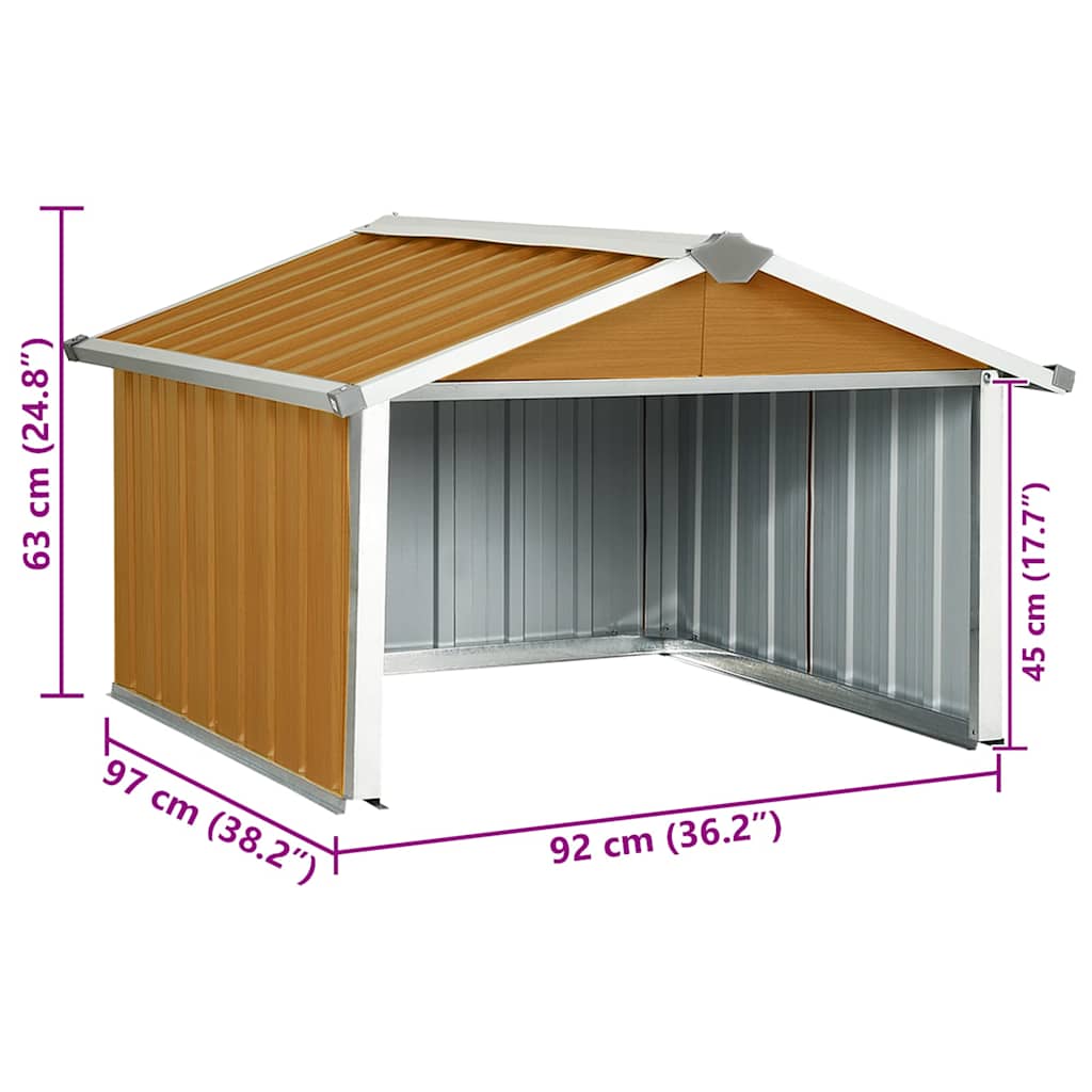 Capanno per Robot Tosaerba 92x97x63 cm Acciaio Zincato Marrone