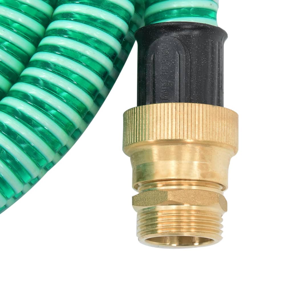 Tubo di Aspirazione con Connettori in Ottone 20 m 25 mm Verde