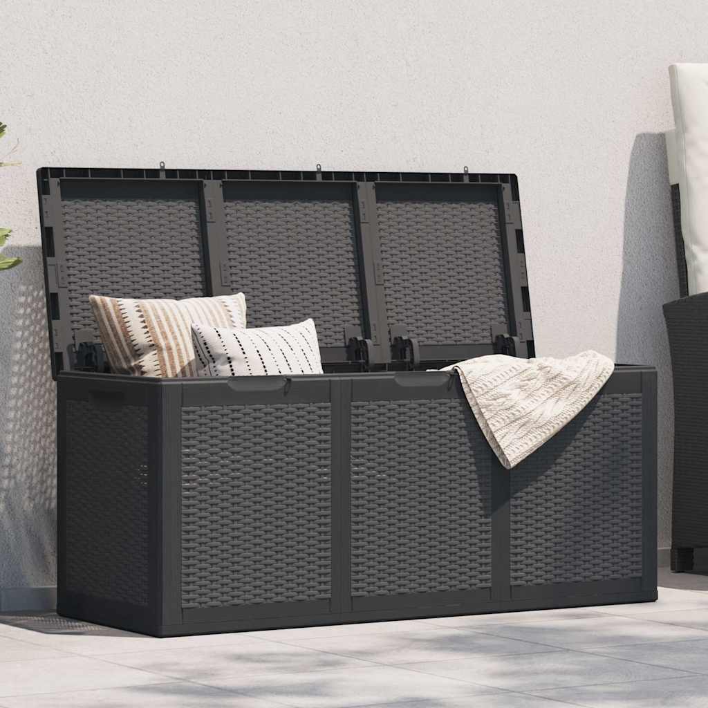 Baule da Giardino 270 L Nero in Rattan PP
