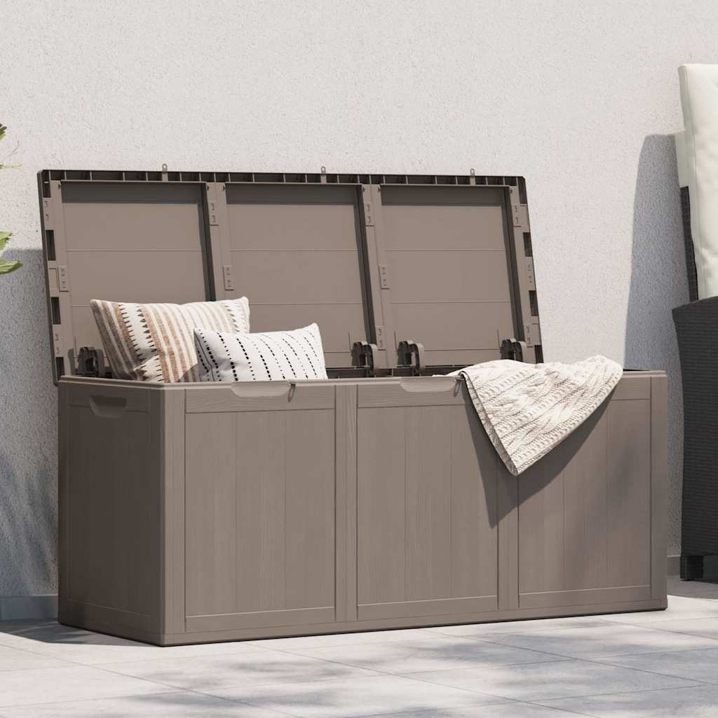Baule da Giardino 270 L Marrone Aspetto legno in PP