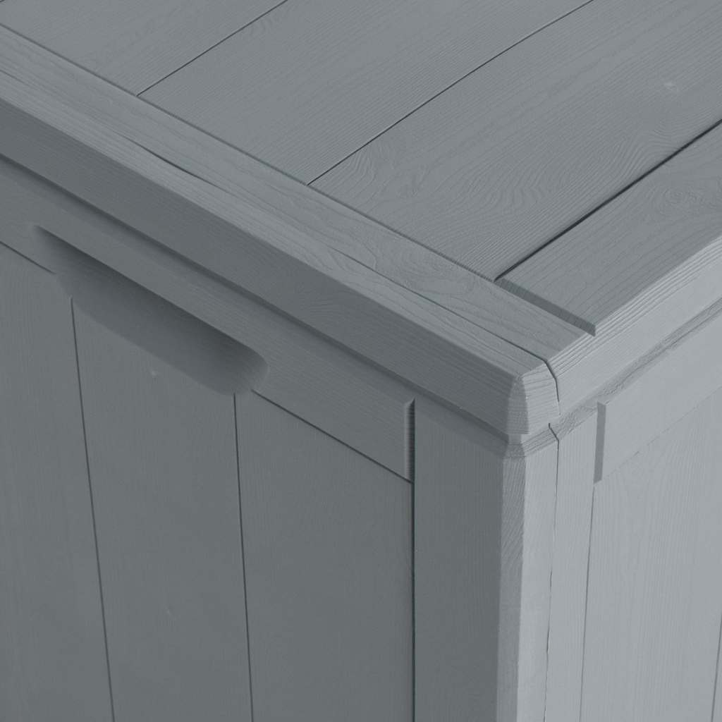 Baule da Giardino 270 L Grigio Aspetto legno in PP