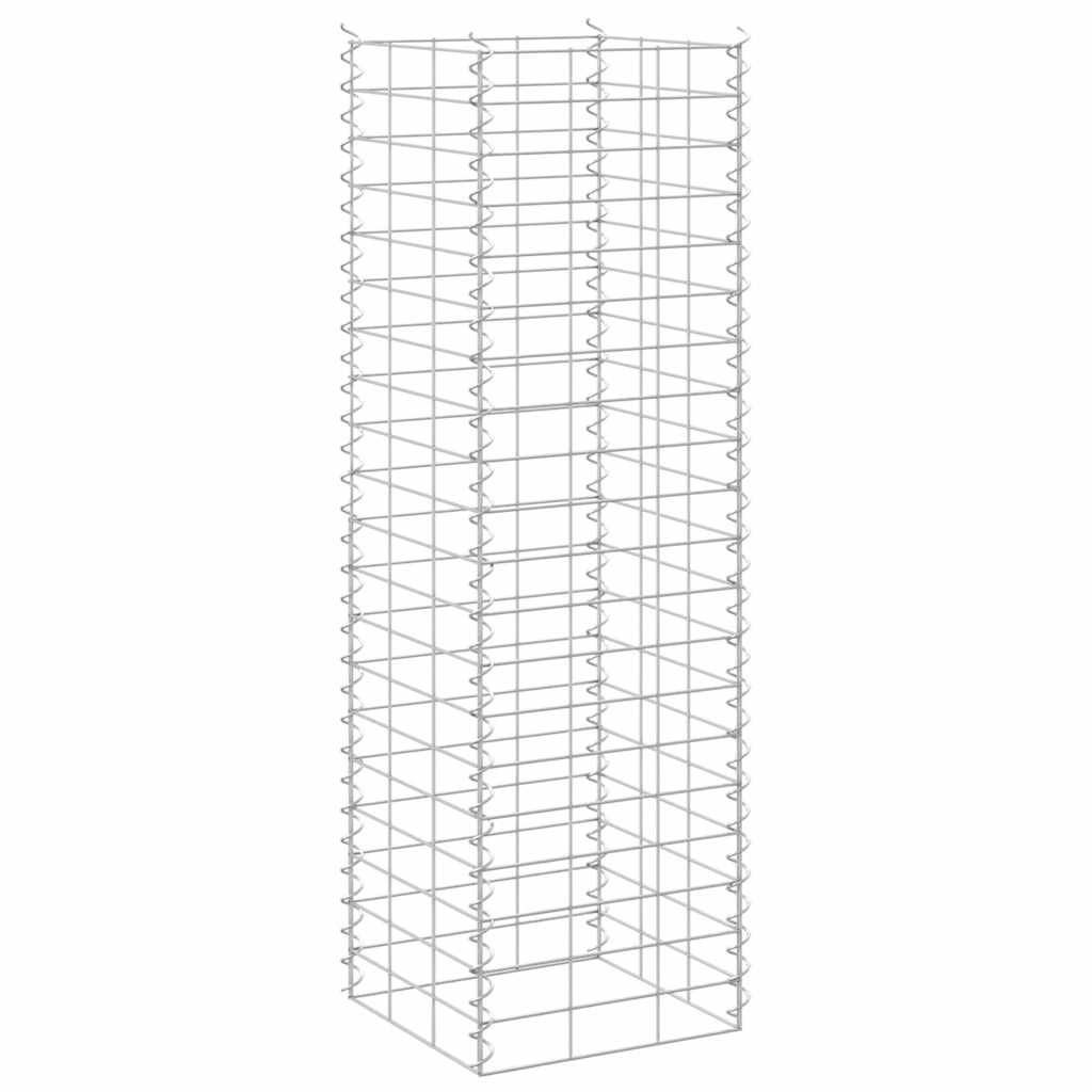 Fioriere Rialzate a Gabbione 3 pz 30x30x100 cm in Ferro