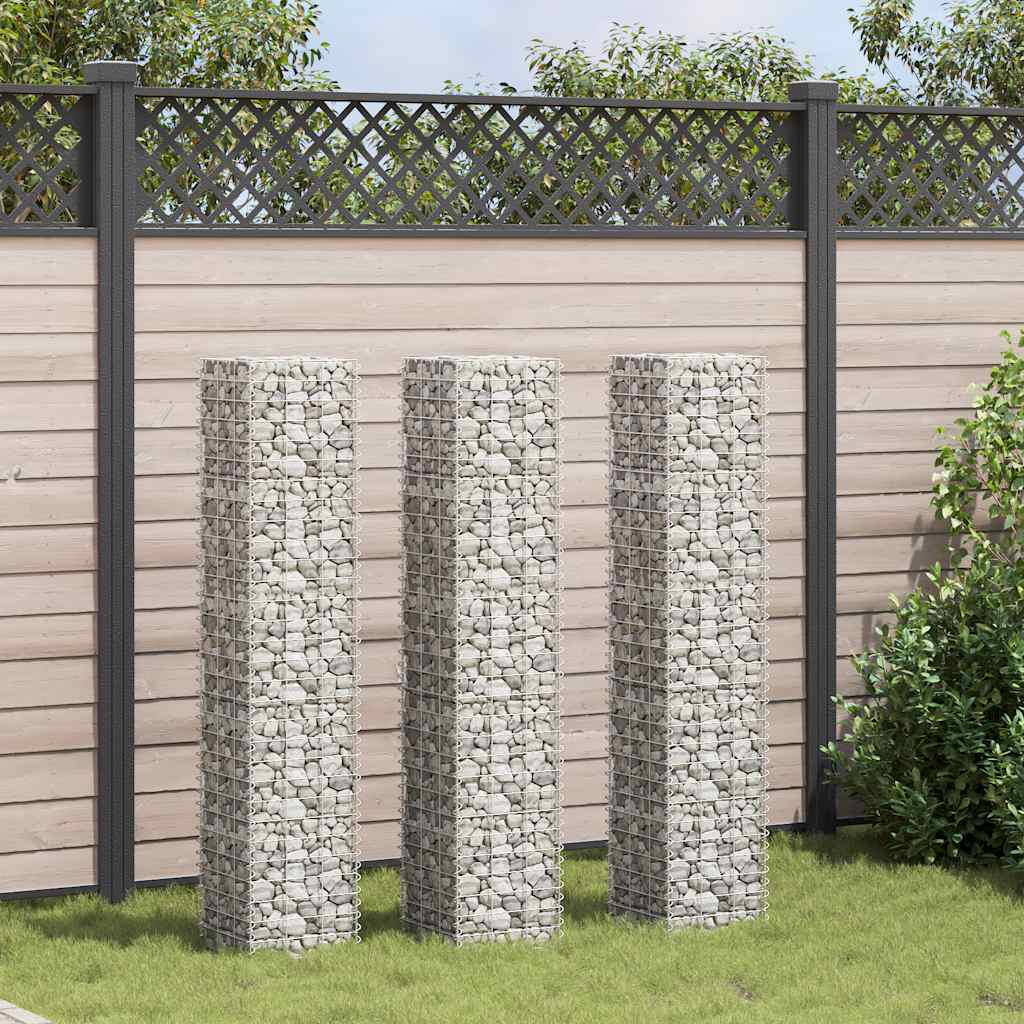 Fioriere Rialzate a Gabbione 3 pz 30x30x150 cm in Ferro