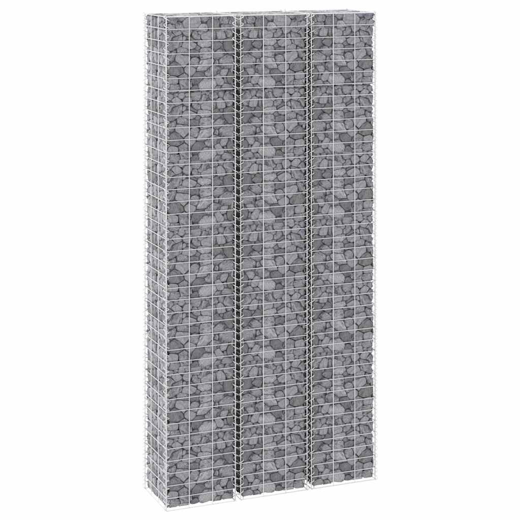 Fioriere Rialzate a Gabbione 3 pz 30x30x150 cm in Ferro