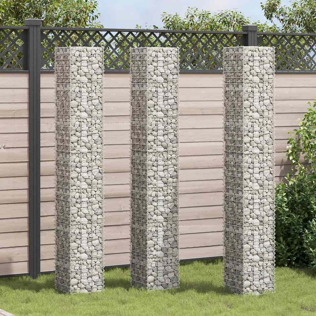 Fioriere Rialzate a Gabbione 3 pz 30x30x200 cm in Ferro