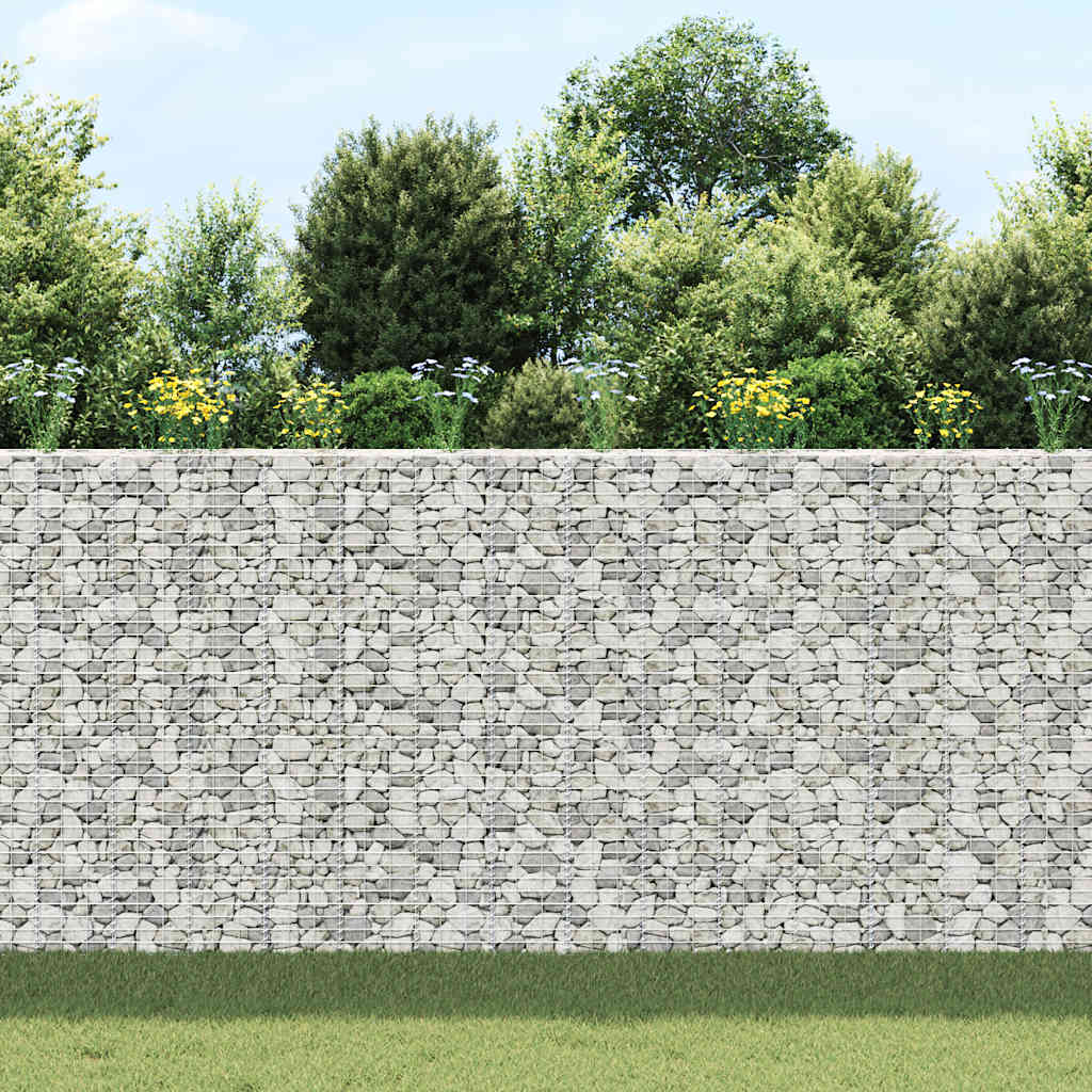 Fioriere Rialzate a Gabbione 3 pz 30x30x200 cm in Ferro