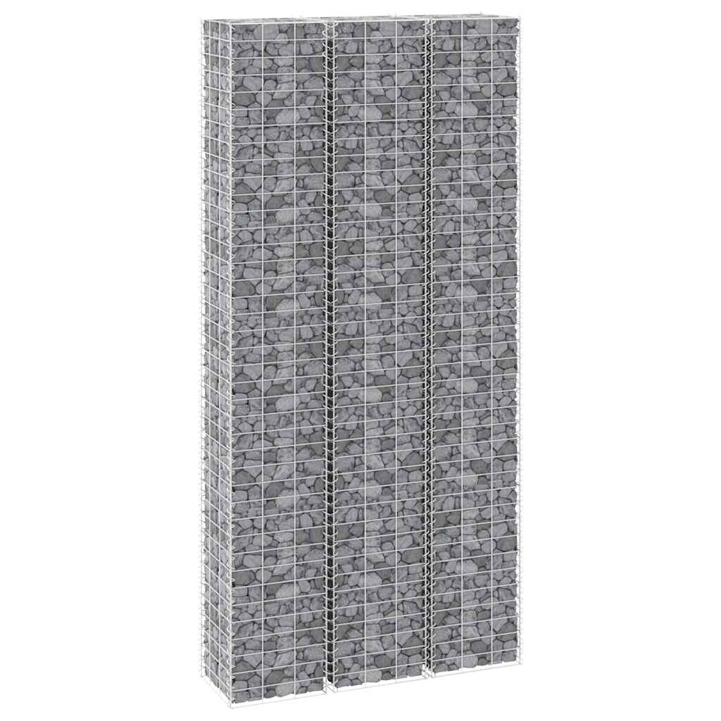 Fioriere Rialzate a Gabbione 3 pz 30x30x200 cm in Ferro